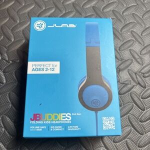 JLab JBuddies Folding Kids Wired Headphones‎ Gen 2 Toddler Blue Gray New Sealed